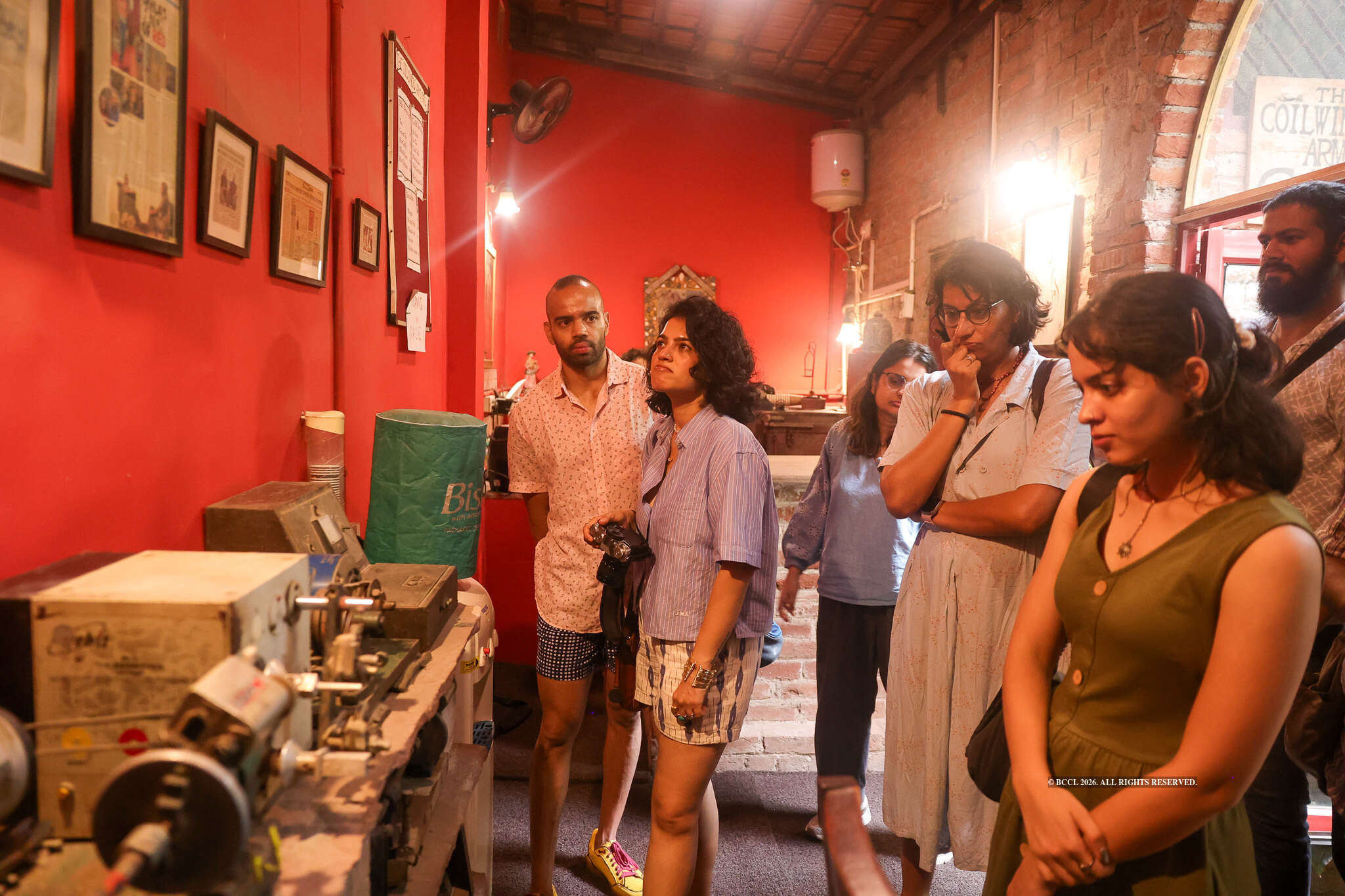 The attendees took a look at the old transformers preserved at the Red House