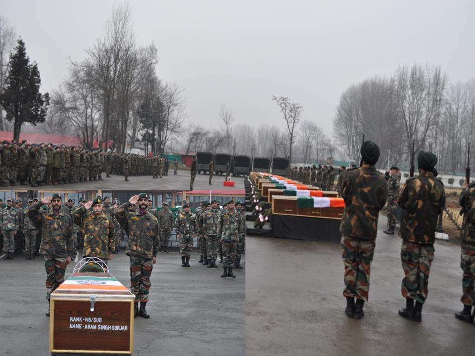 Army bids farewell to the martyrs in Srinagar