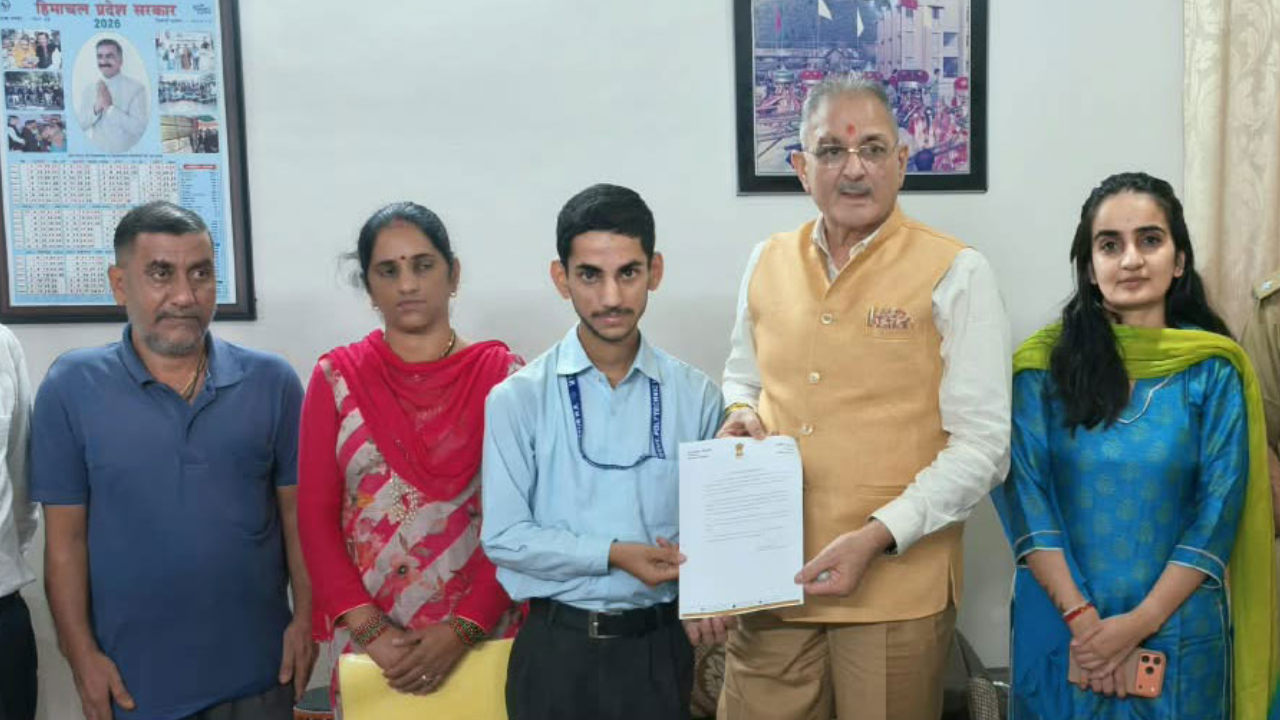 Governor Kavinder Gupta felicitated Sharma for securing the Rs 3.5 crore grant for the development of the indigenous drone.