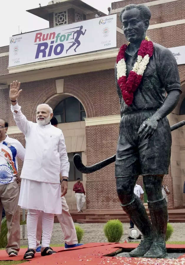 Prime Minister Narendra Modi at Major Dhyan Chand National Stadium