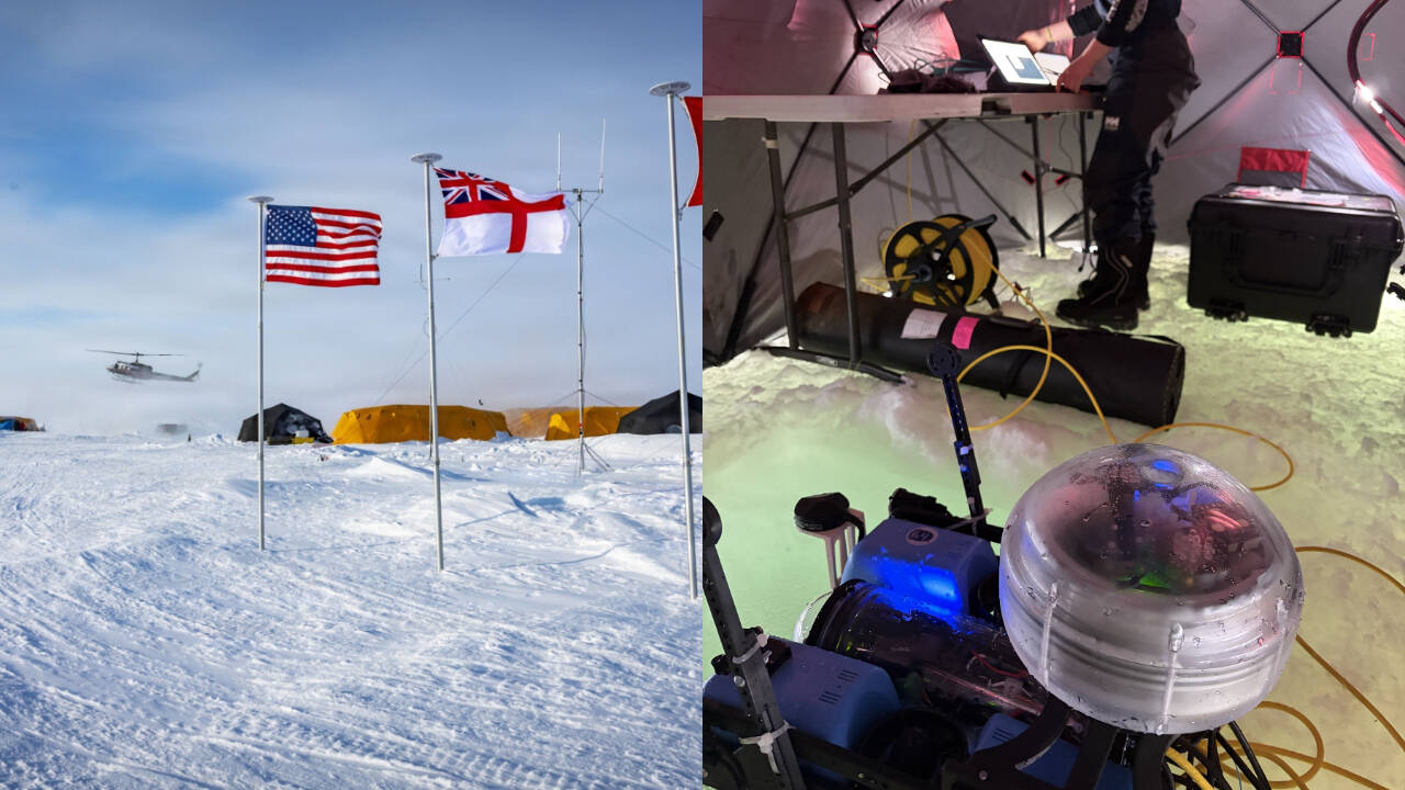 Radio signals are rapidly weakened by seawater, making conventional wireless communication difficult underwater. At a lagoon near Utqiaġvik, Alaska, researchers drilled a 2-by-3-foot opening through 3.6 feet of sea ice.