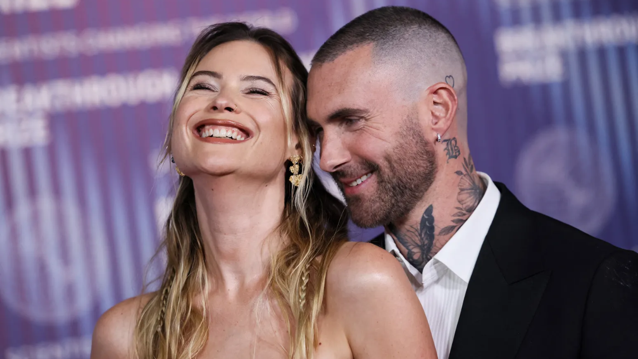 Adam Levine and Behati Prinsloo (Image: Etienne Laurent)<br>