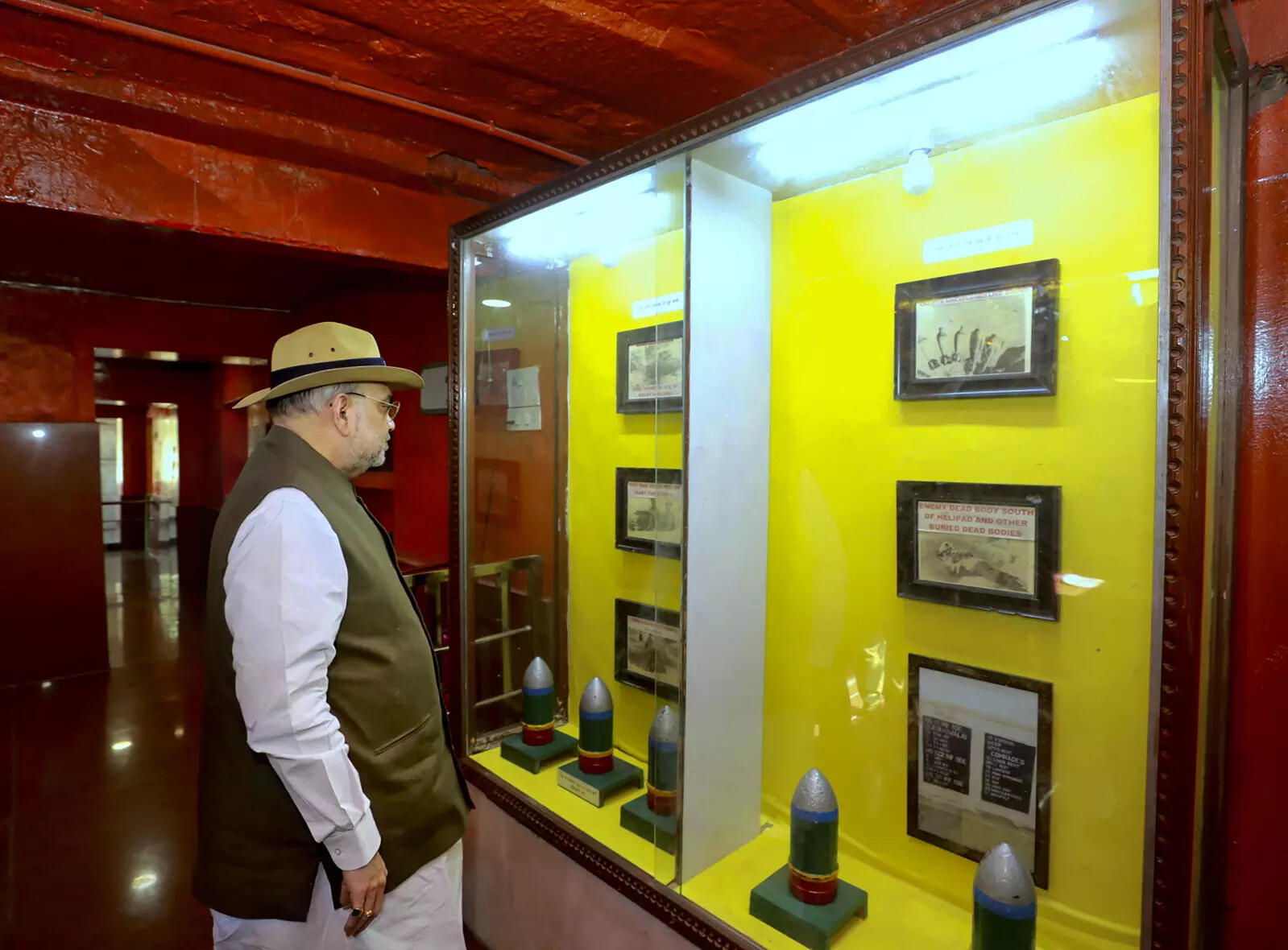 Union Home Minister Amit Shah during his visit to the Tanot Mata temple in Jaisalmer.
