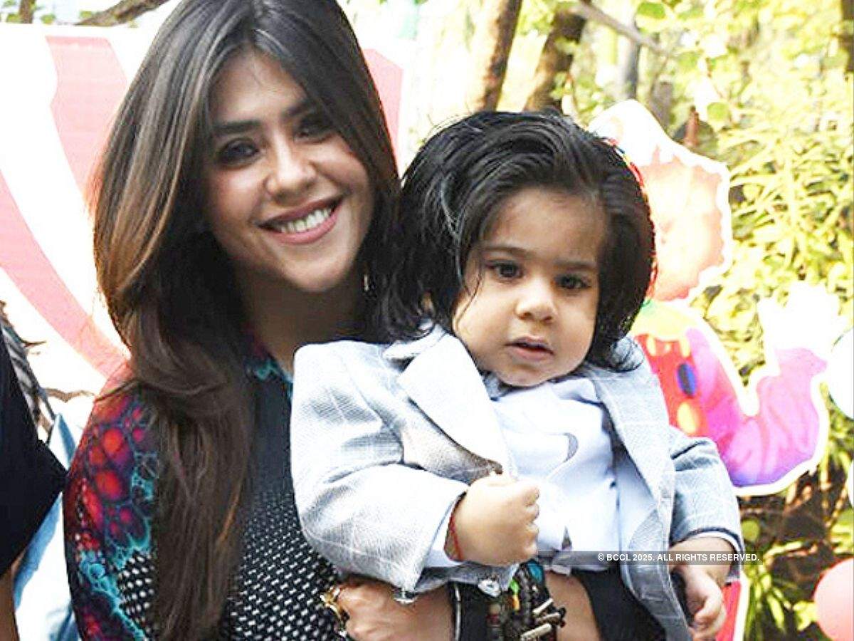 In Photos Ekta Kapoor Poses With Son Ravie Kapoor On His First Birthday 