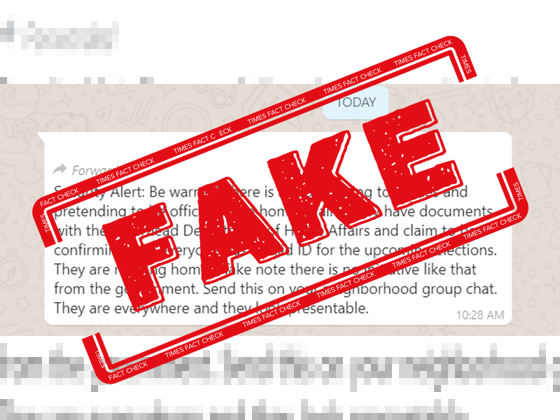 Fake Alert: People Posing As Officials From 'department Of Home Affairs 