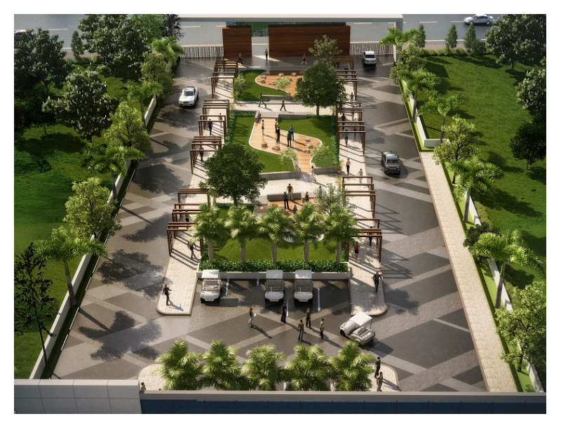 Artist's Impression of open-air hangout spaces within the development
