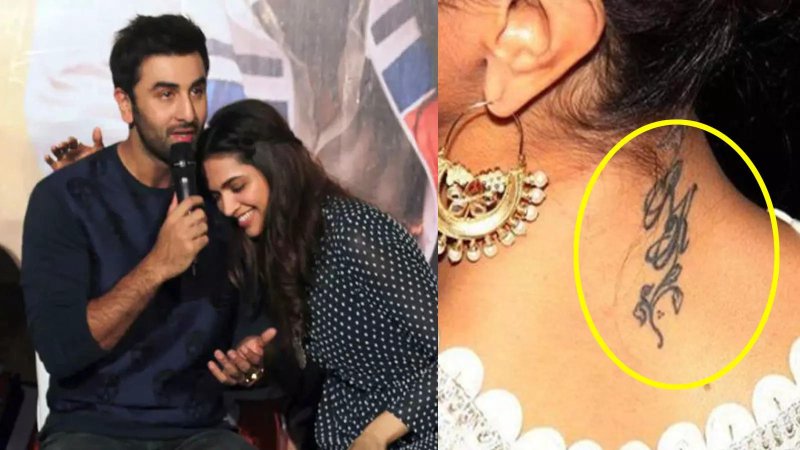 Deepika Padukone still has the RK tattoo was the old picture  photoshopped