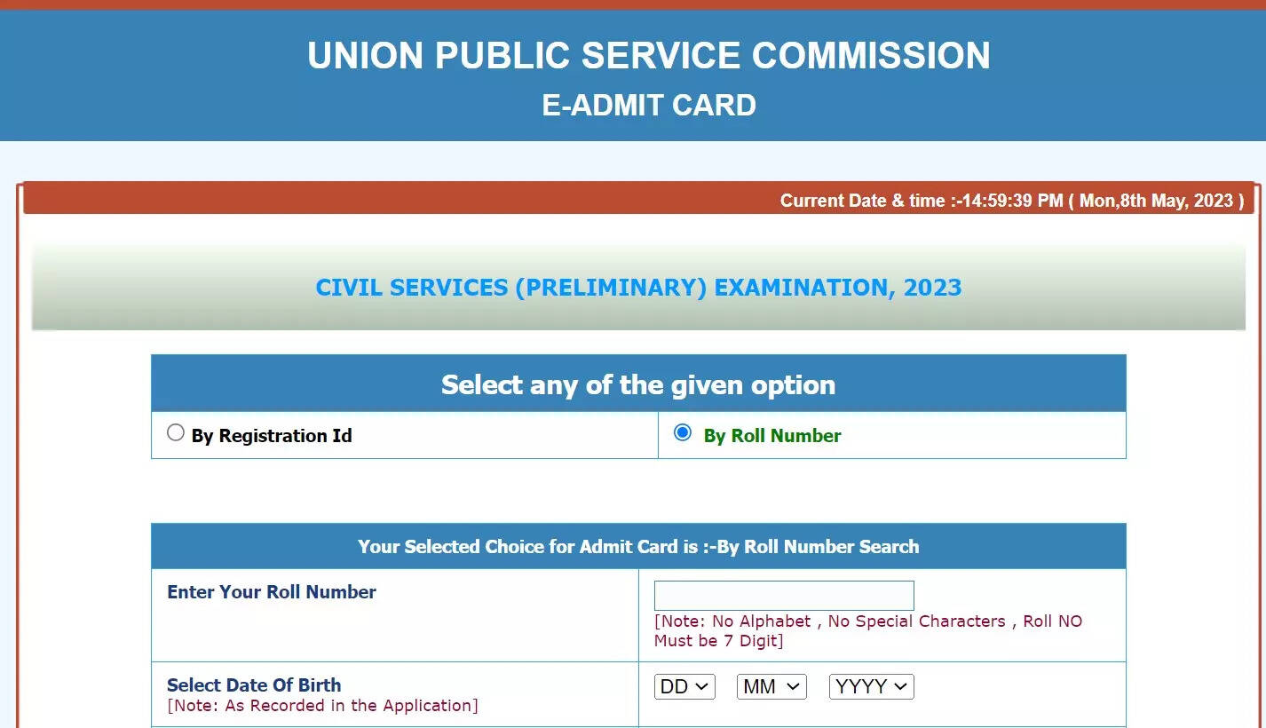 UPSC CSE Admit Card 2023 for Prelims released on upsconline.nic.in,  download link here - Times of India