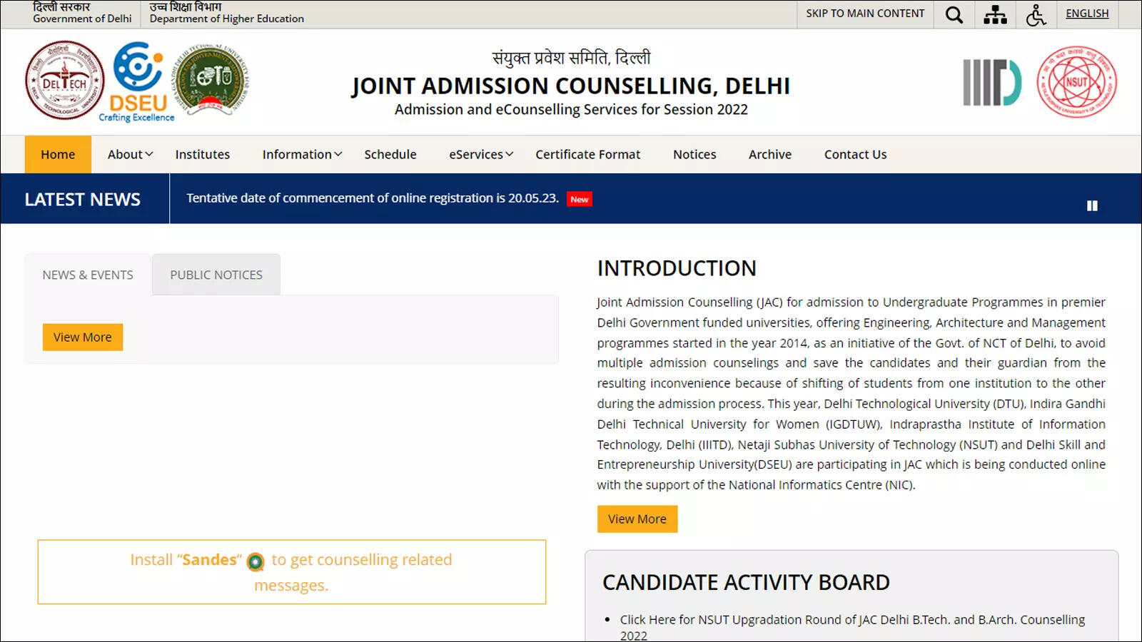 JAC Delhi 2023: Online registration likely to commence on May 20 – Times of India