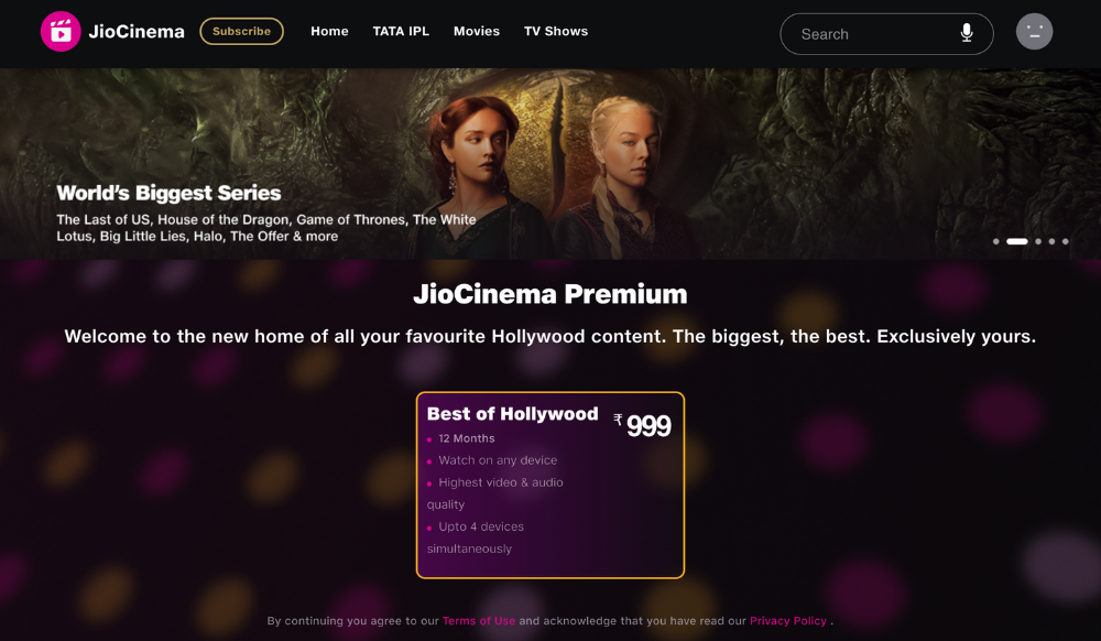 JioCinema Prmeium