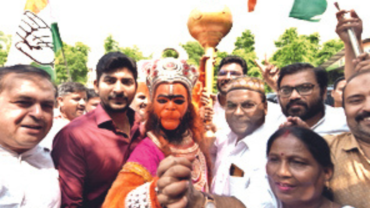 Kongres: Pemilihan Karnataka: Lord Hanuman memberikan garis hidup ‘sanjeevani’ kepada Kongres |  Berita India