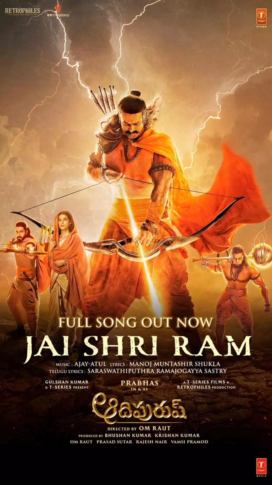 Adipurush' first song 'Jai Shri Ram' out; Prabhas, Kriti create ...