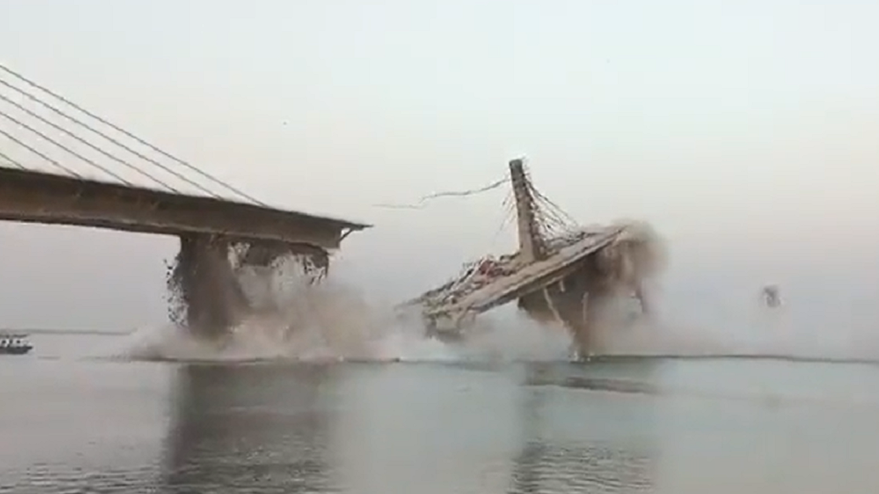 Watch: Under construction bridge collapses in Bihar