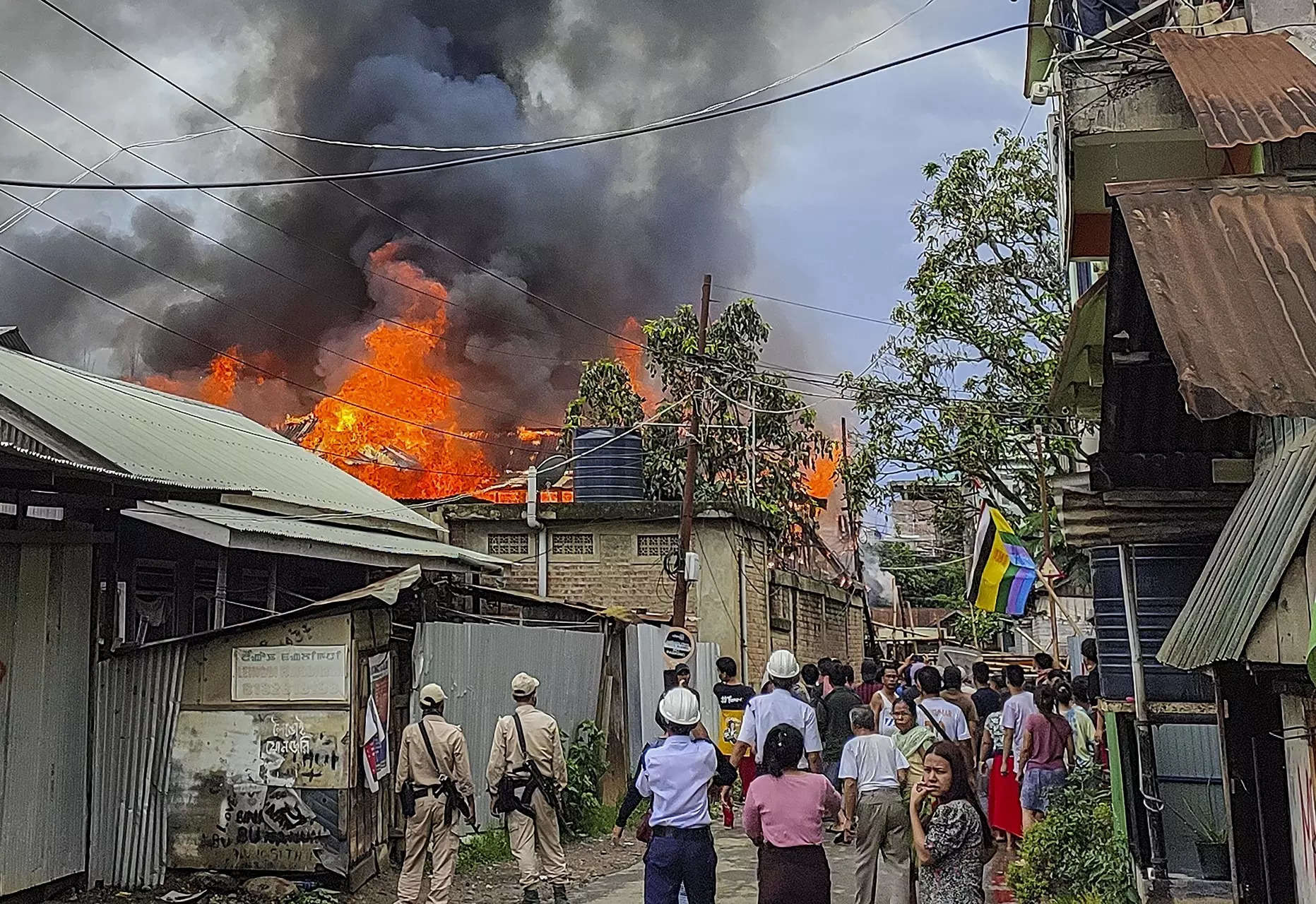 Manipur Violence Today: Security forces clash with mob in Imphal, houses  set on fire | India News - Times of India