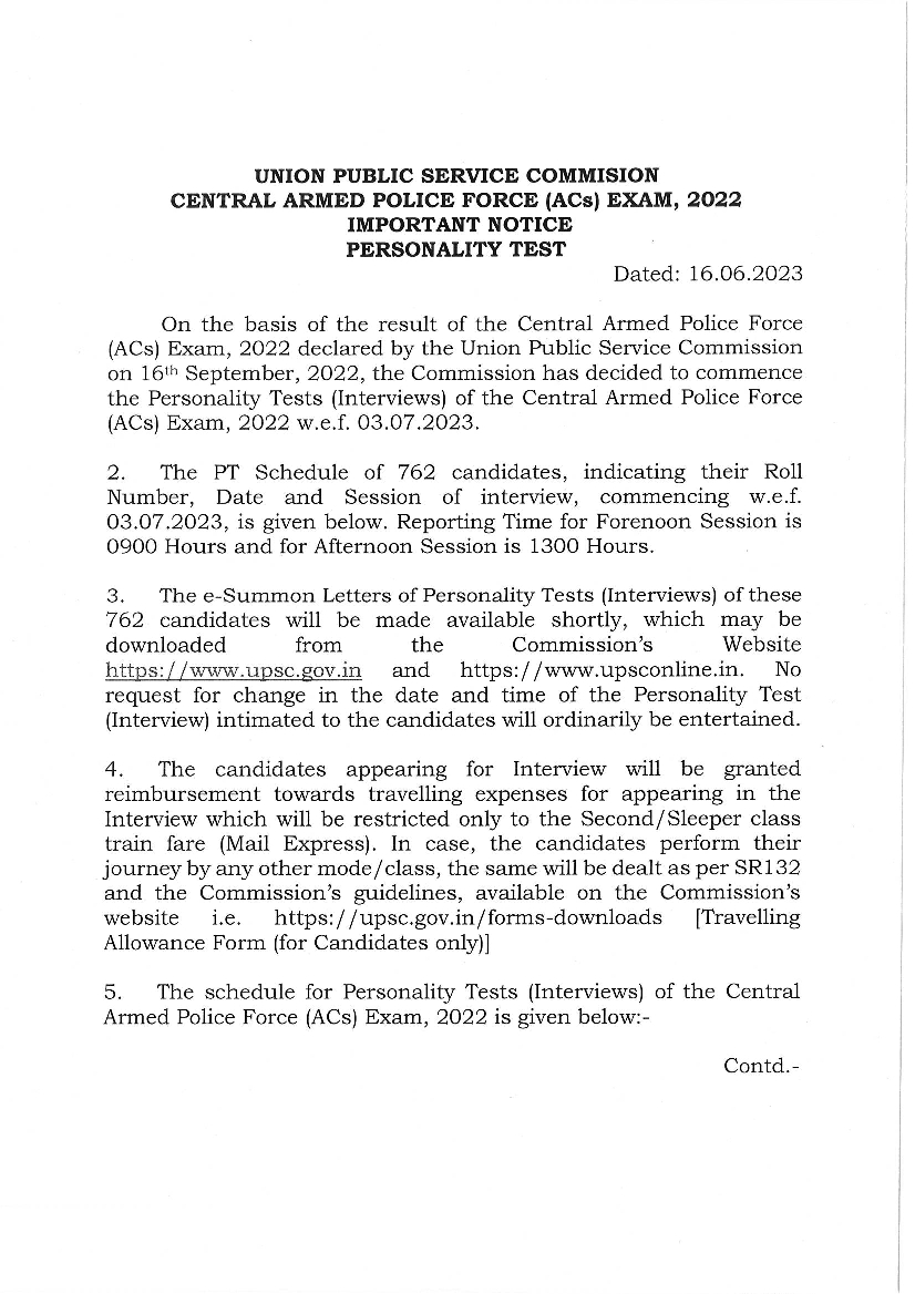 Upsc Capf Interview Schedule 2022 Released On Upsc Gov In Check Dates Upsc Capf Interview Schedule 2022 Released On Upsc Gov In Check Dates