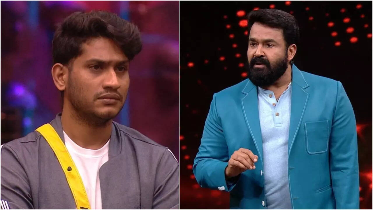 Bigg Boss Malayalam 5: Host Mohanlal confronts Akhil for his lazy attitude in the task, says 'This is over confidence' - Times of India