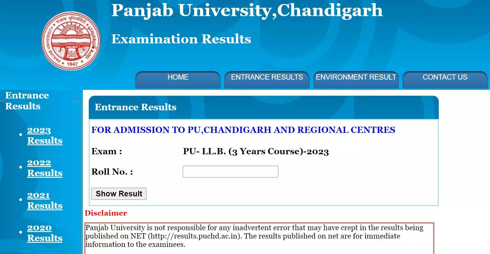 PU LLB Result 2023 declared on puchd.ac.in, direct link here – Times of India