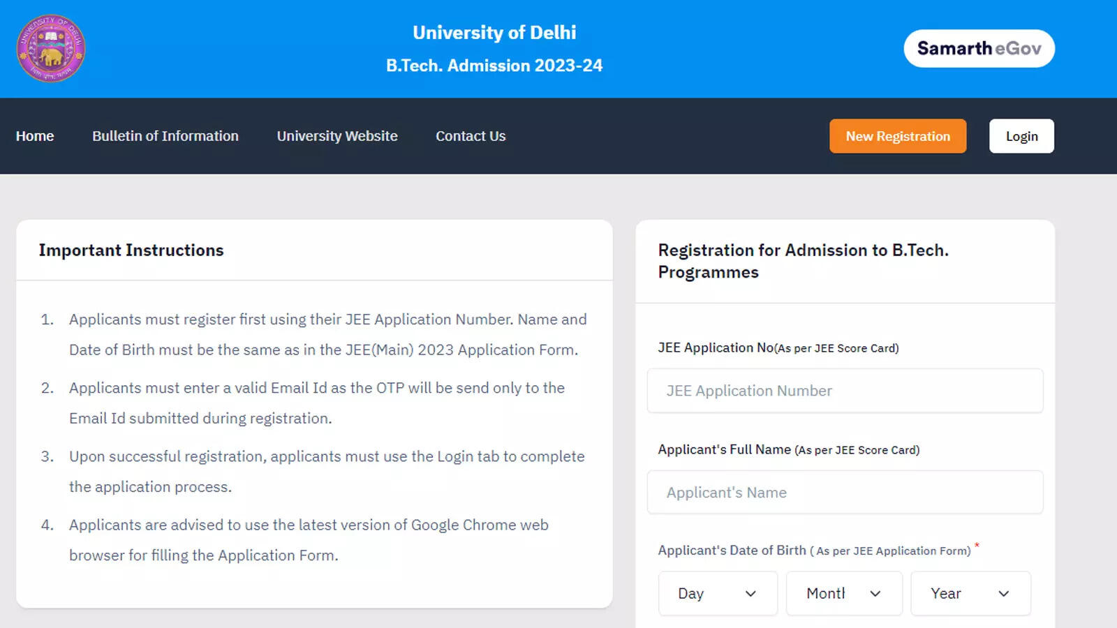 Delhi University opens registration for BTech admissions 2023, apply here – Times of India