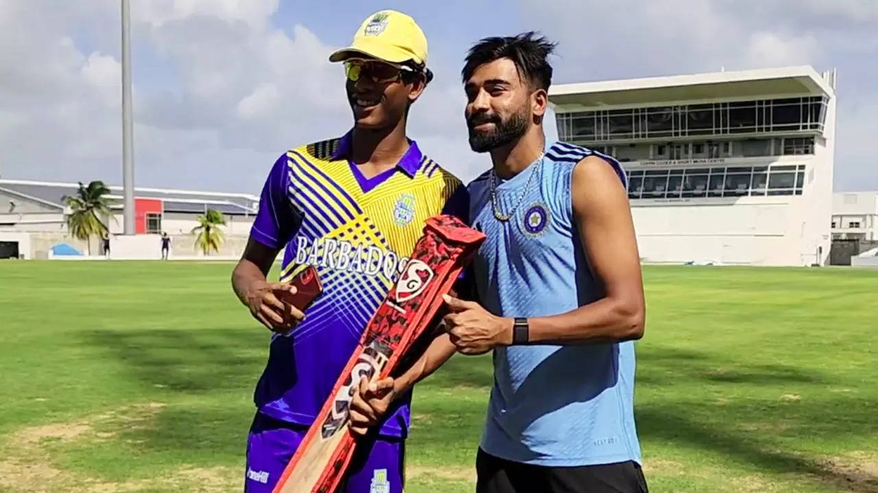 Watch: Siraj gifts his bat and shoes to young cricketer in Barbados