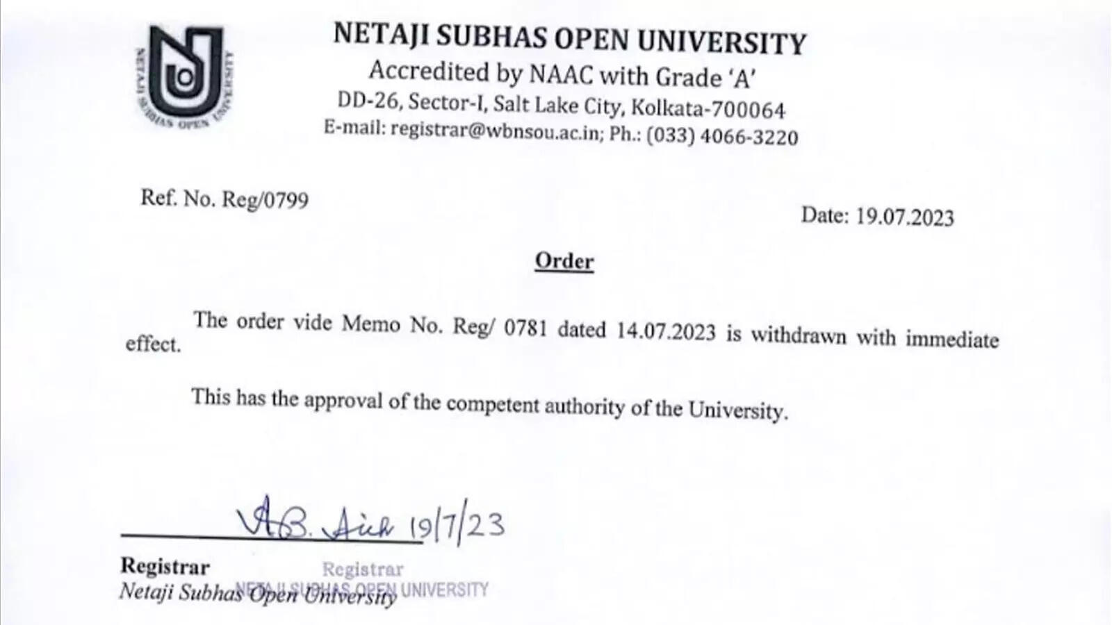 Kolkata University withdraws restrictive notice after backlash from teachers’ association – Times of India