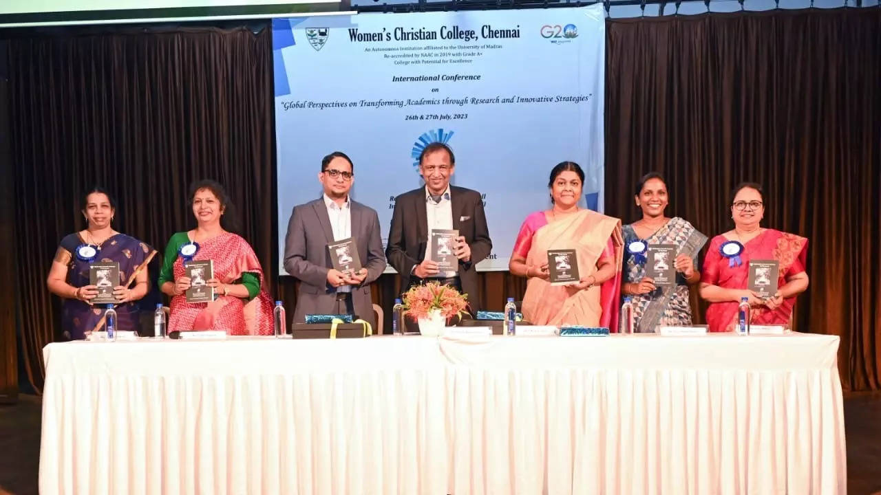 Dignitaries during the two-day international conference at Women's Christian College.