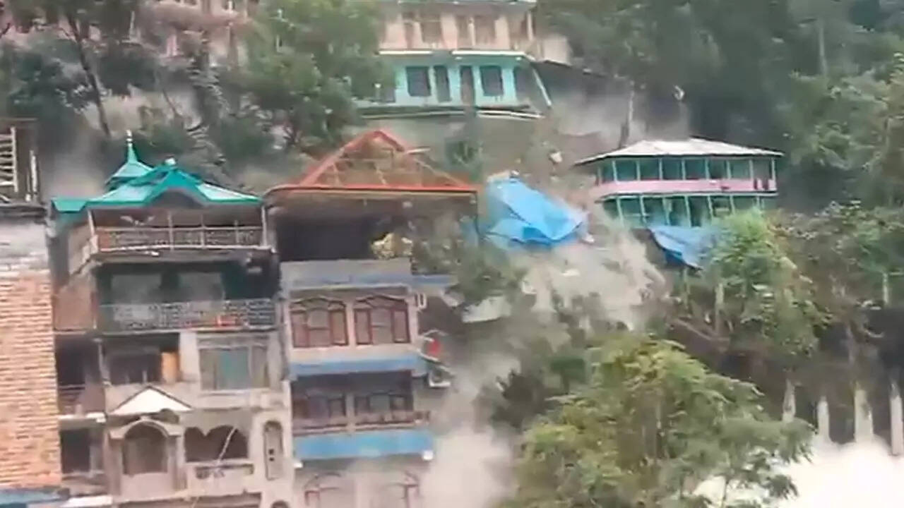 Several buildings collapse due to landslides in Kullu