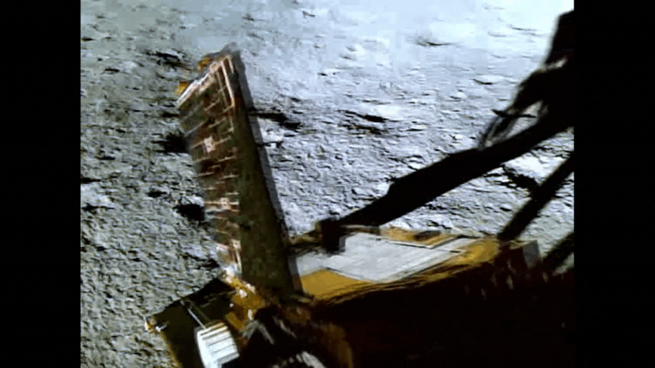 Chandrayaan-3: Isro releases video of rover ramping down from the lander to lunar surface