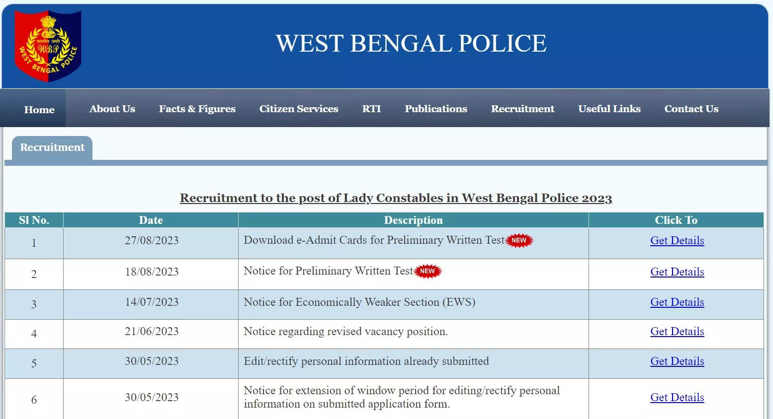 West Bengal Lady Constable Admit Card 2023 released on wbpolice.gov.in, download link here – Times of India