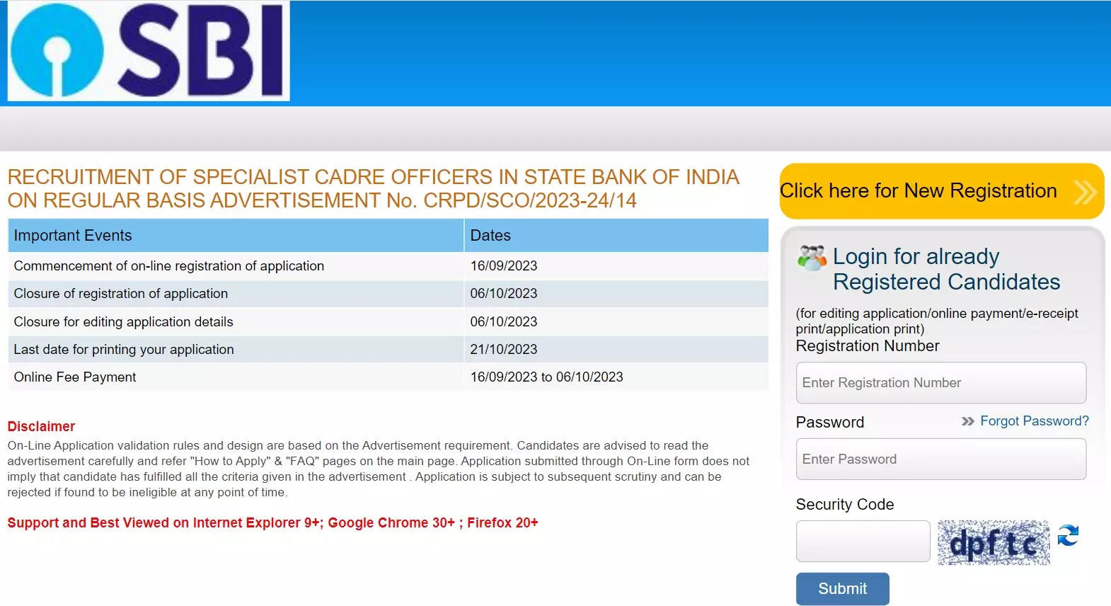 SBI SCO Registration 2023 begins at sbi.co.in, apply for 439 Manager & other posts here