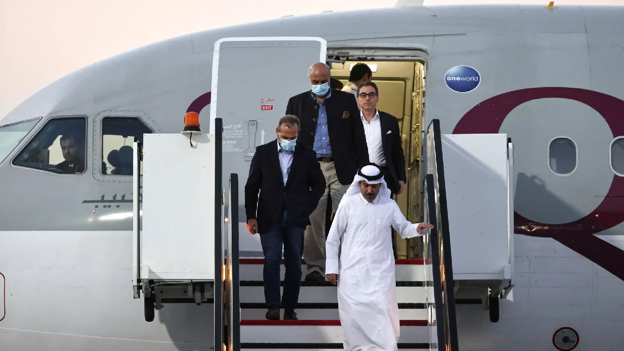 Five Americans land in Qatar after being freed by Iran
