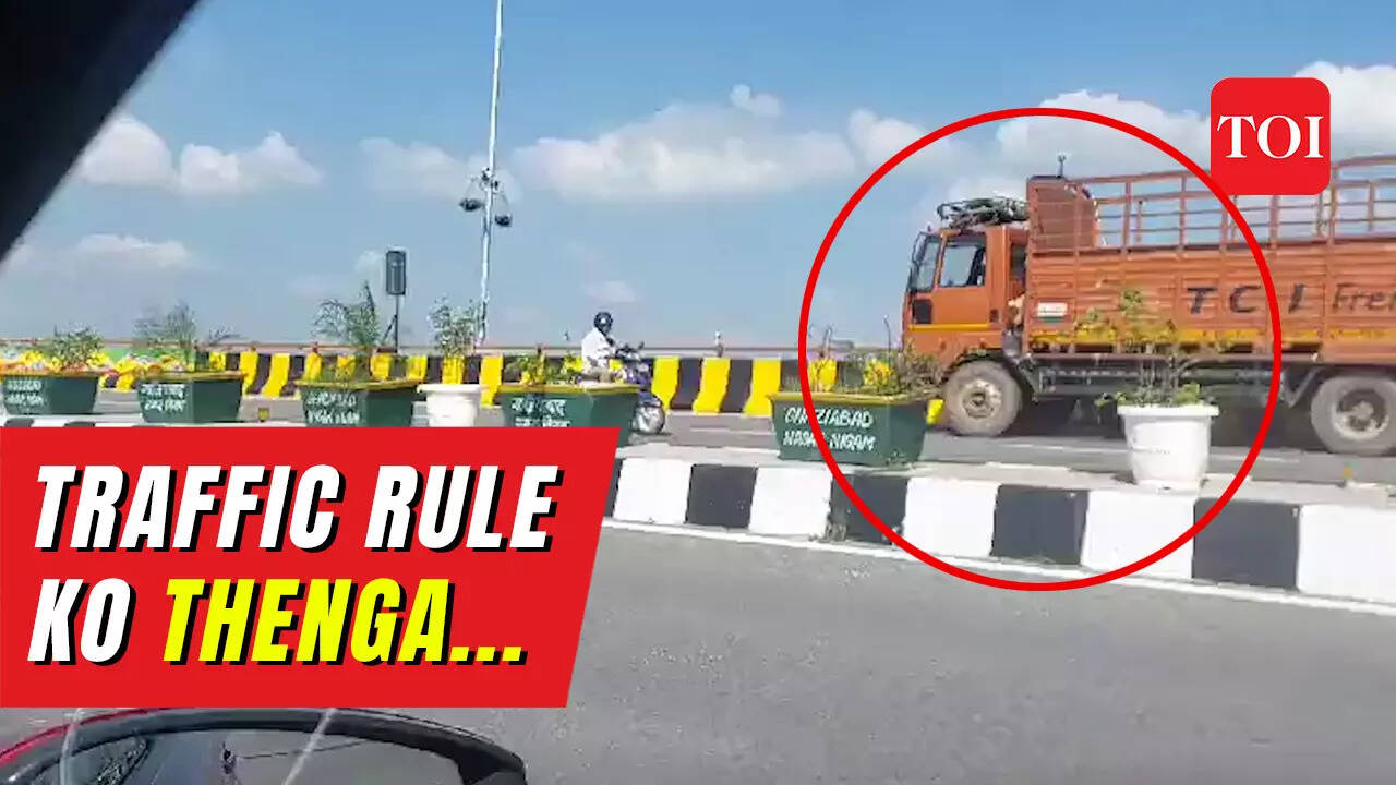 Truck driver takes vehicle on wrong side of elevated road in UP's ...