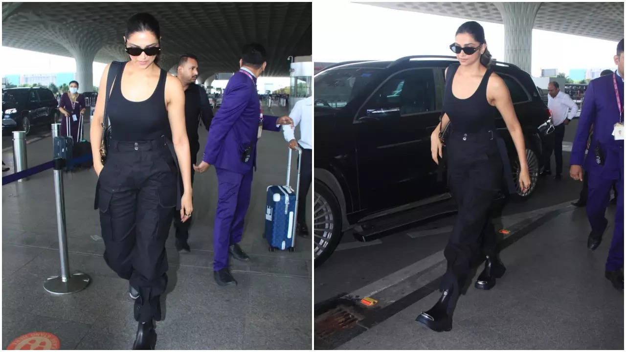 Deepika Padukone Serves Stunning All-Black Exit Airport Look As