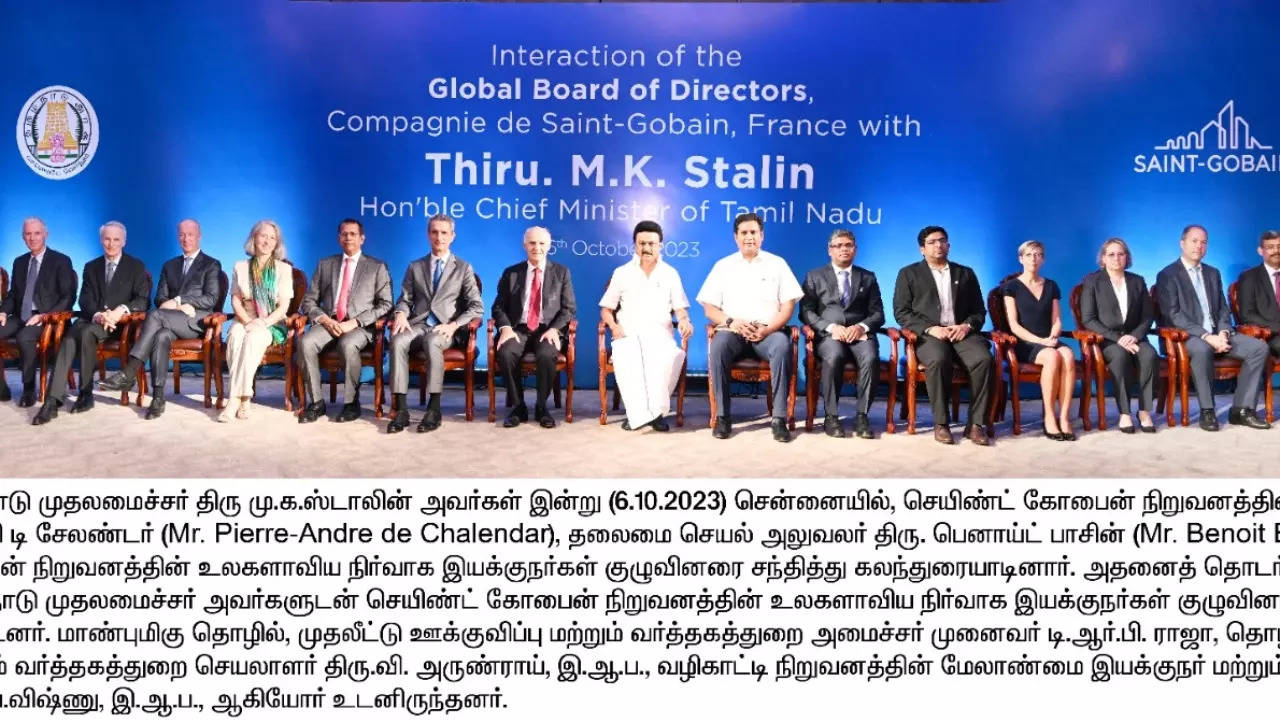 Tamil Nadu: Saint-Gobain to invest Rs 3400 crore in Tamil Nadu