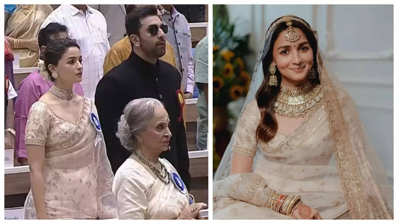 Alia Bhatt re-wears her Sabyasachi wedding saree; netizens react to her endearing pick | Hindi Movie News