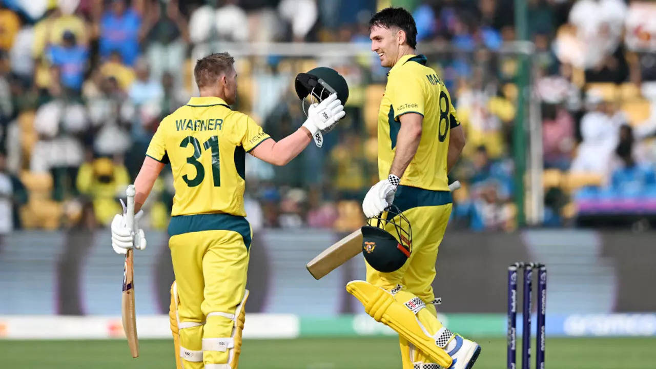 Australia vs Pakistan Highlights: David Warner, Mitchell Marsh star as Australia down Pakistan by 62 runs in World Cup | Cricket News – Times of India