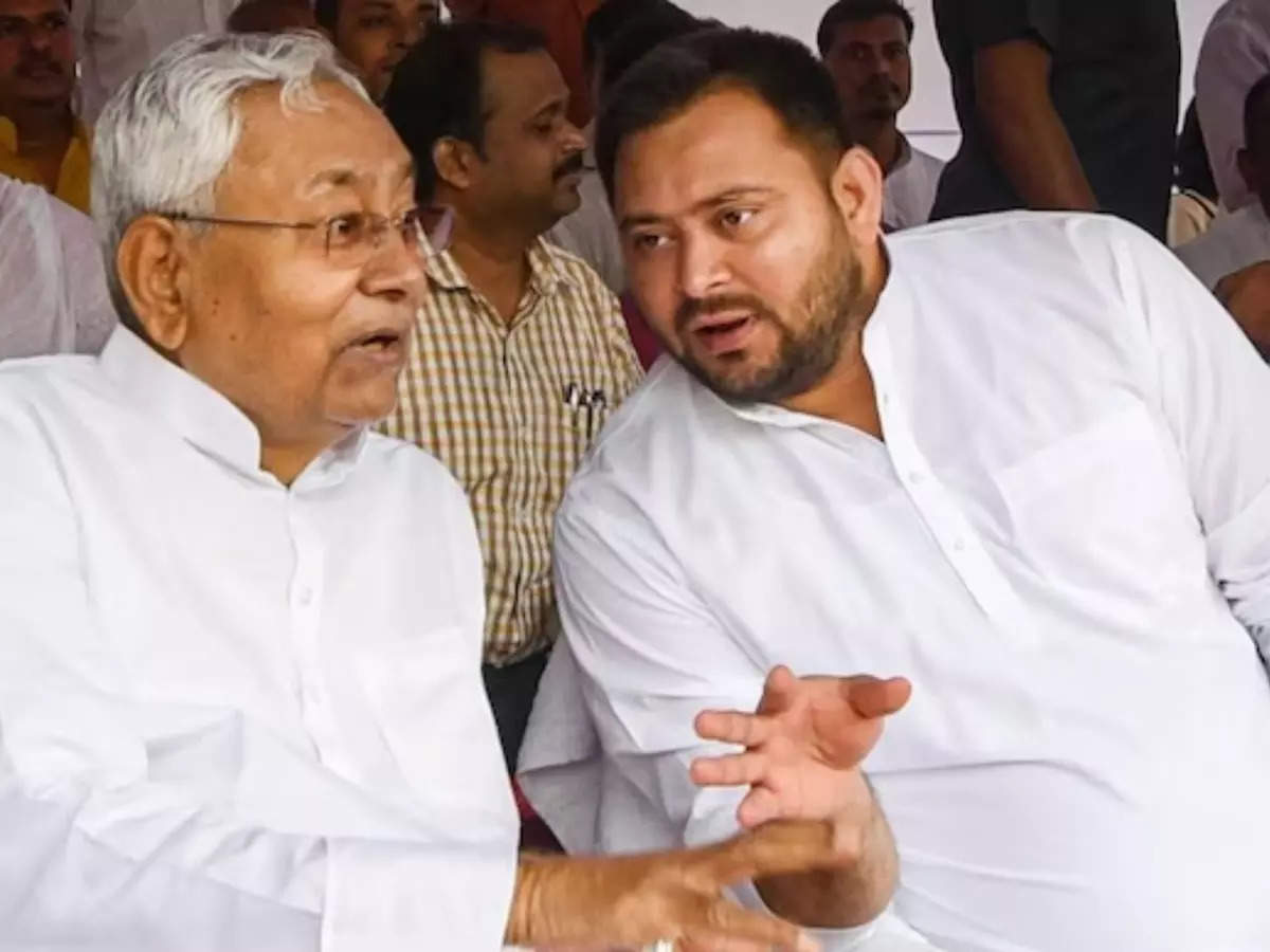 Bihar CM Nitish Kumar with his deputy Tejashwi Yadav. (File Photo)