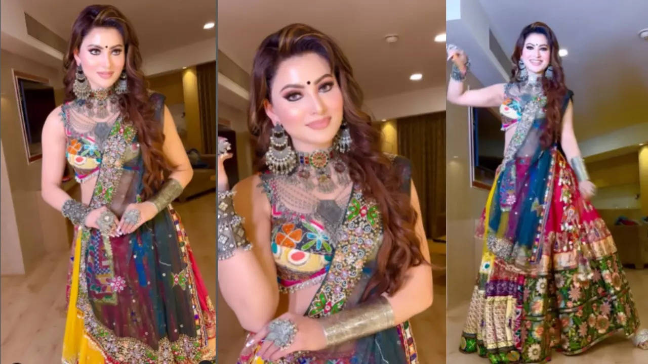 Urvashi aces Chanya Choli look worth Rs 5 lakh