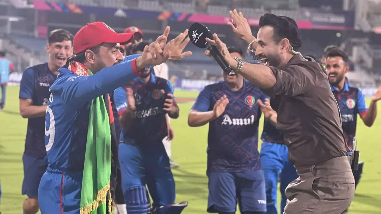 Watch: Irfan Pathan dances with Rashid Khan to rejoice Afghanistan’s historic win over Pakistan | Cricket Information – Instances of India