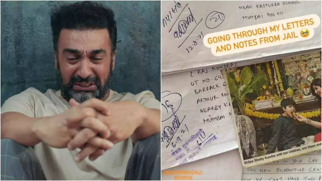 Raj shares pics of letters received in jail