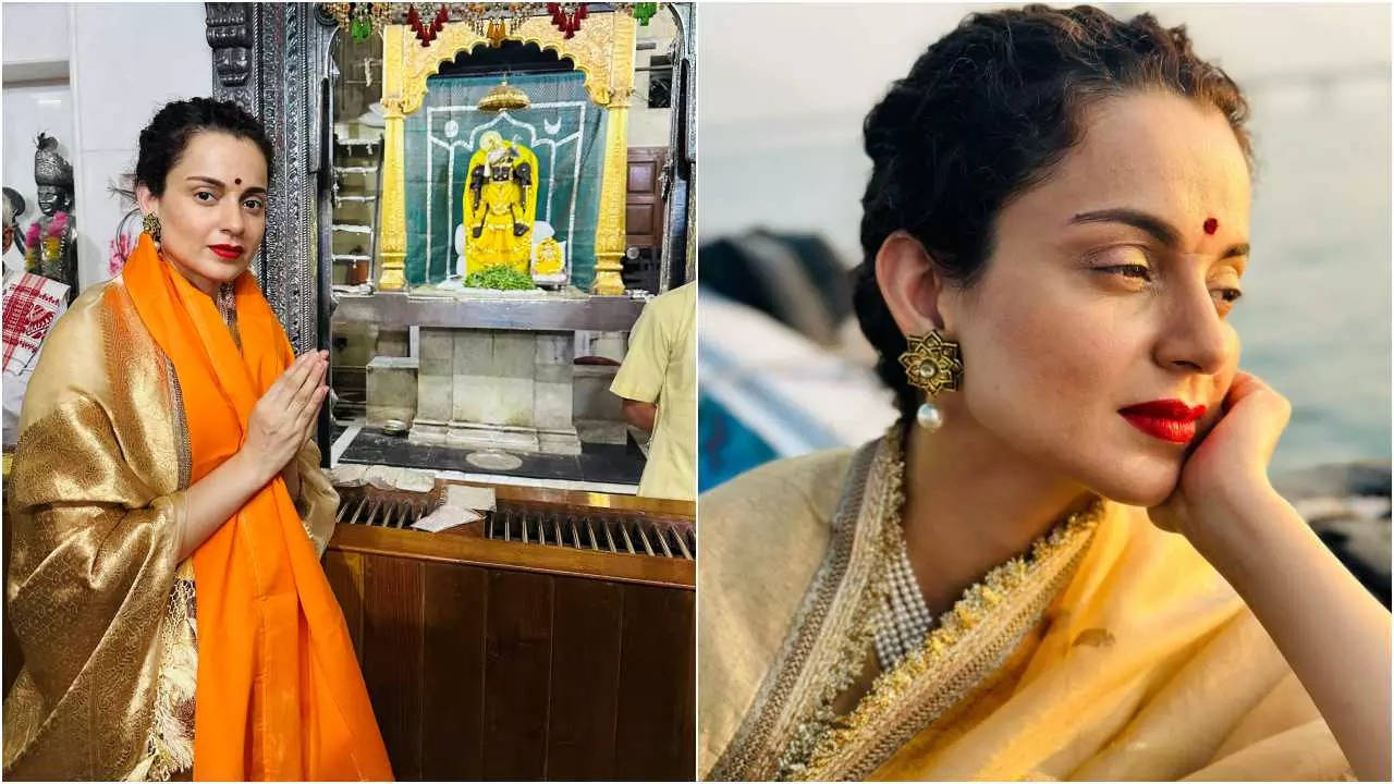 कंगना रनौत ने द्वारकाधीश मंदिर में सांत्वना मांगी क्योंकि तेजस पिछले 8 वर्षों में उनकी लगातार 11वीं फ्लॉप फिल्म बन गई है |  हिंदी मूवी समाचार