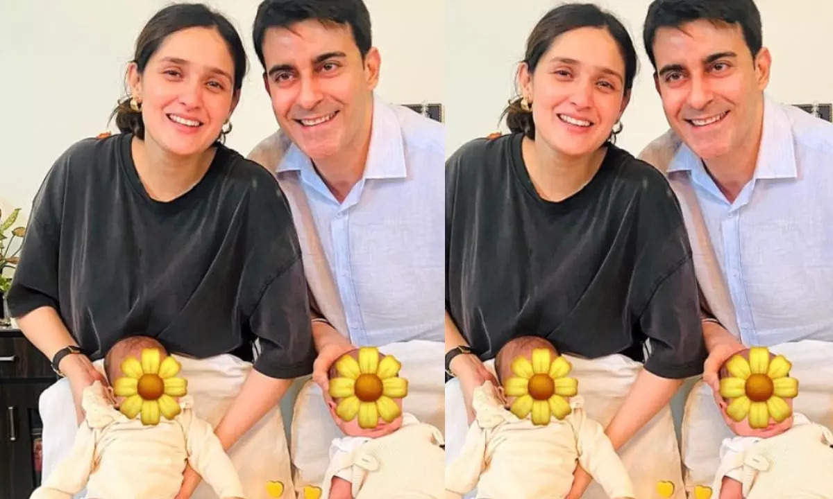 New parents Pankhuri Awasthy and Gautam Rode take the twins for their first Diwali shopping; see pics