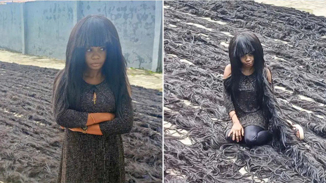 Nigerian woman sets world record for longest wig