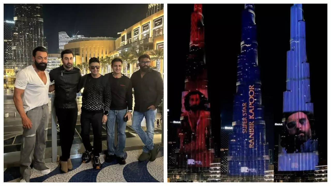 Ranbir Kapoor, Bobby Deol and staff ‘Animal’ take over Dubai; movie’s trailer lights up Burj Khalifa – WATCH
