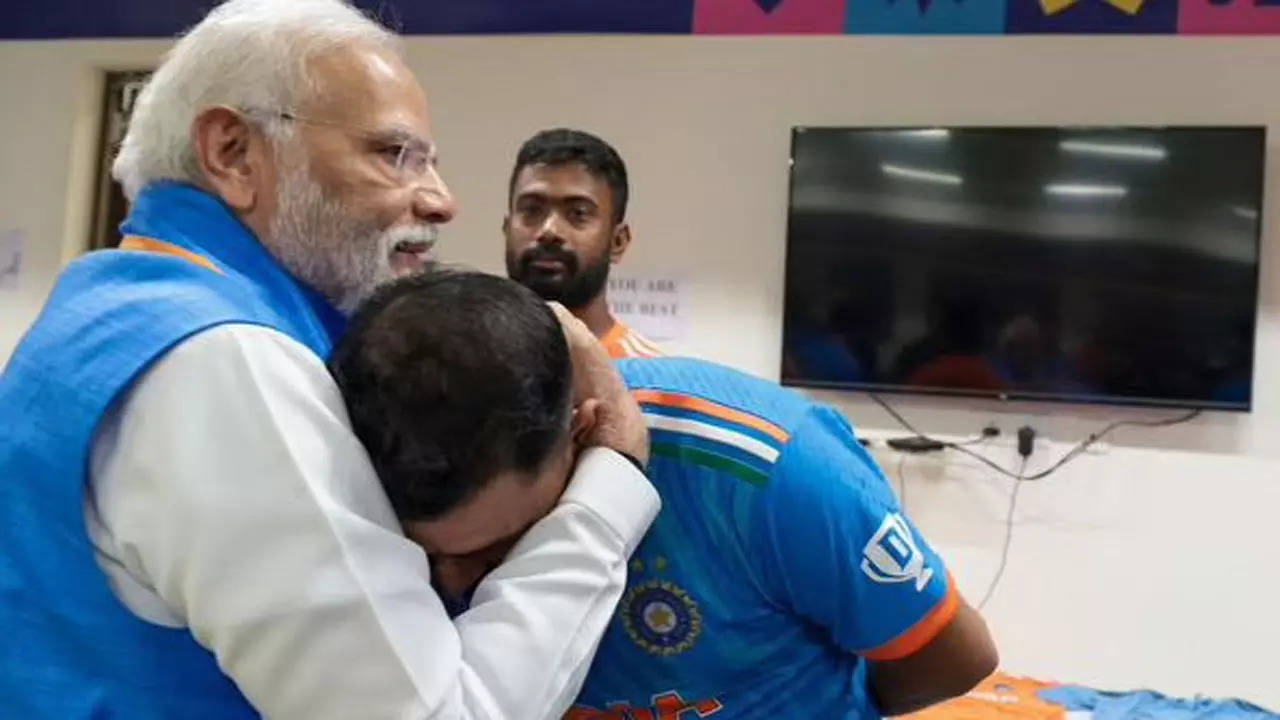 PM Narendra Modi consoles Mohammed Shami in dressing room after World Cup remaining loss | Cricket Information – Instances of India