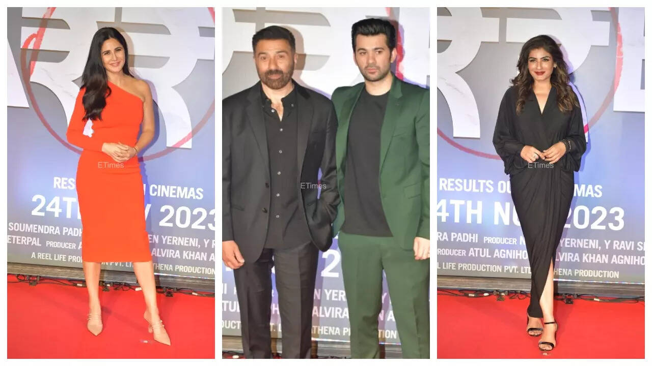 Sunny, Katrina, Raveena at Farrey screening