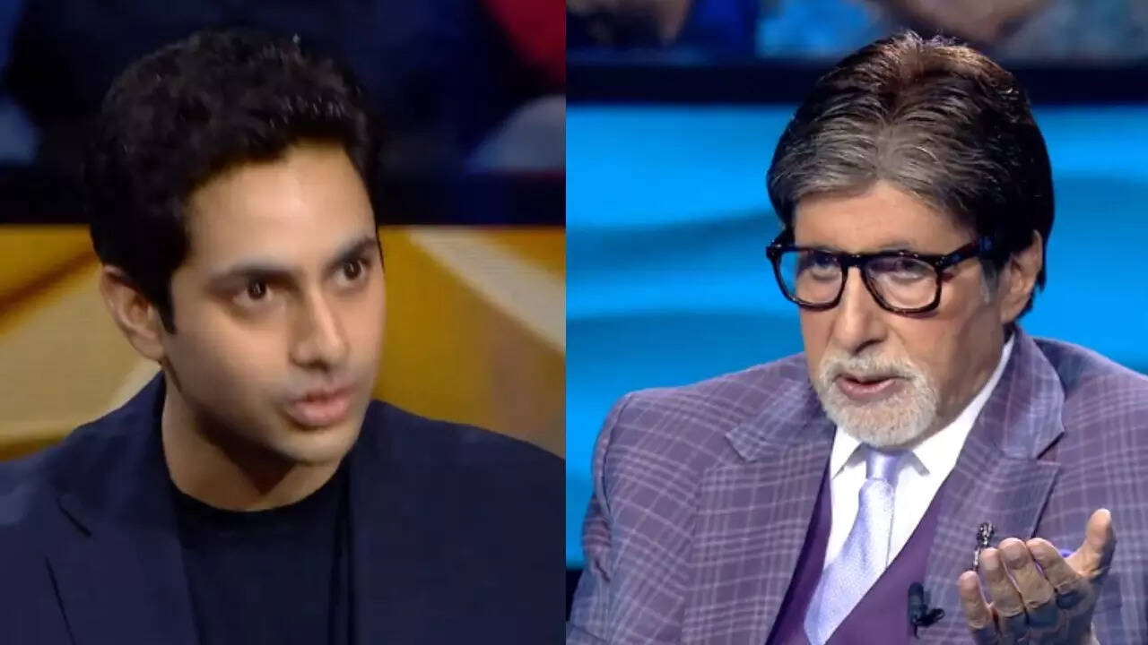 Agastya makes Big B teary-eyed on KBC 15
