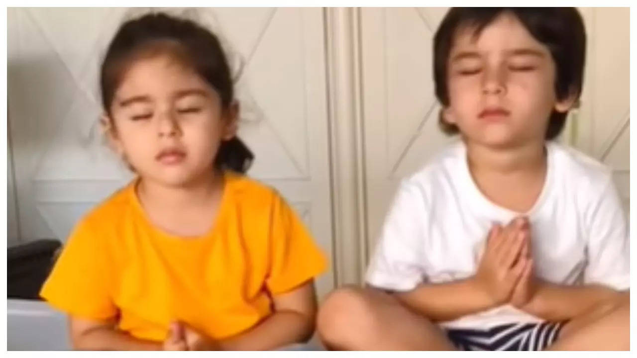Taimur Ali Khan prays to lord Shiva Strotam with sister Inaaya on his birthday-Watch viral video | Hindi Film Information