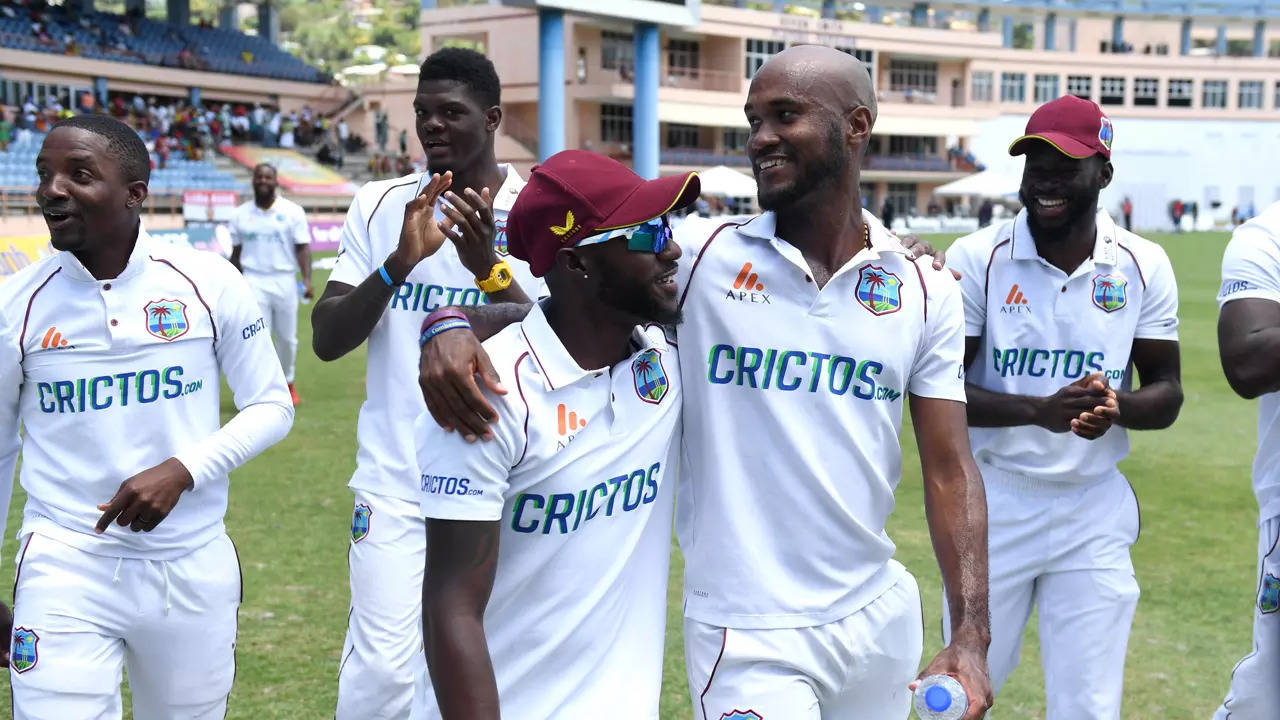 West Indies cricketers (Photo by Gareth Copley/Getty Images)