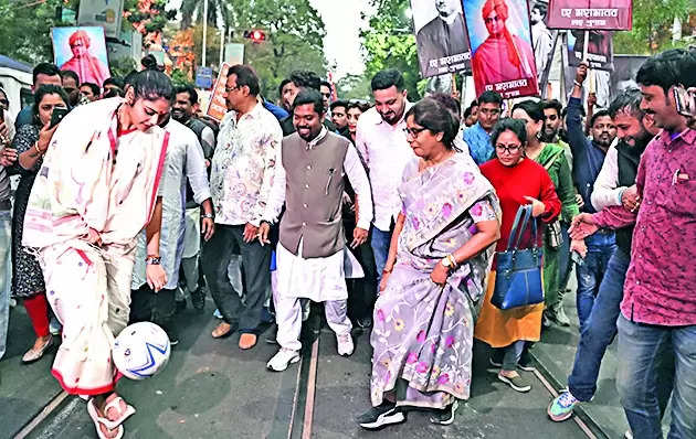 ‘Khela hobe’ cry returns as TMC holds football stir against Sukanta | Kolkata News – Times of India