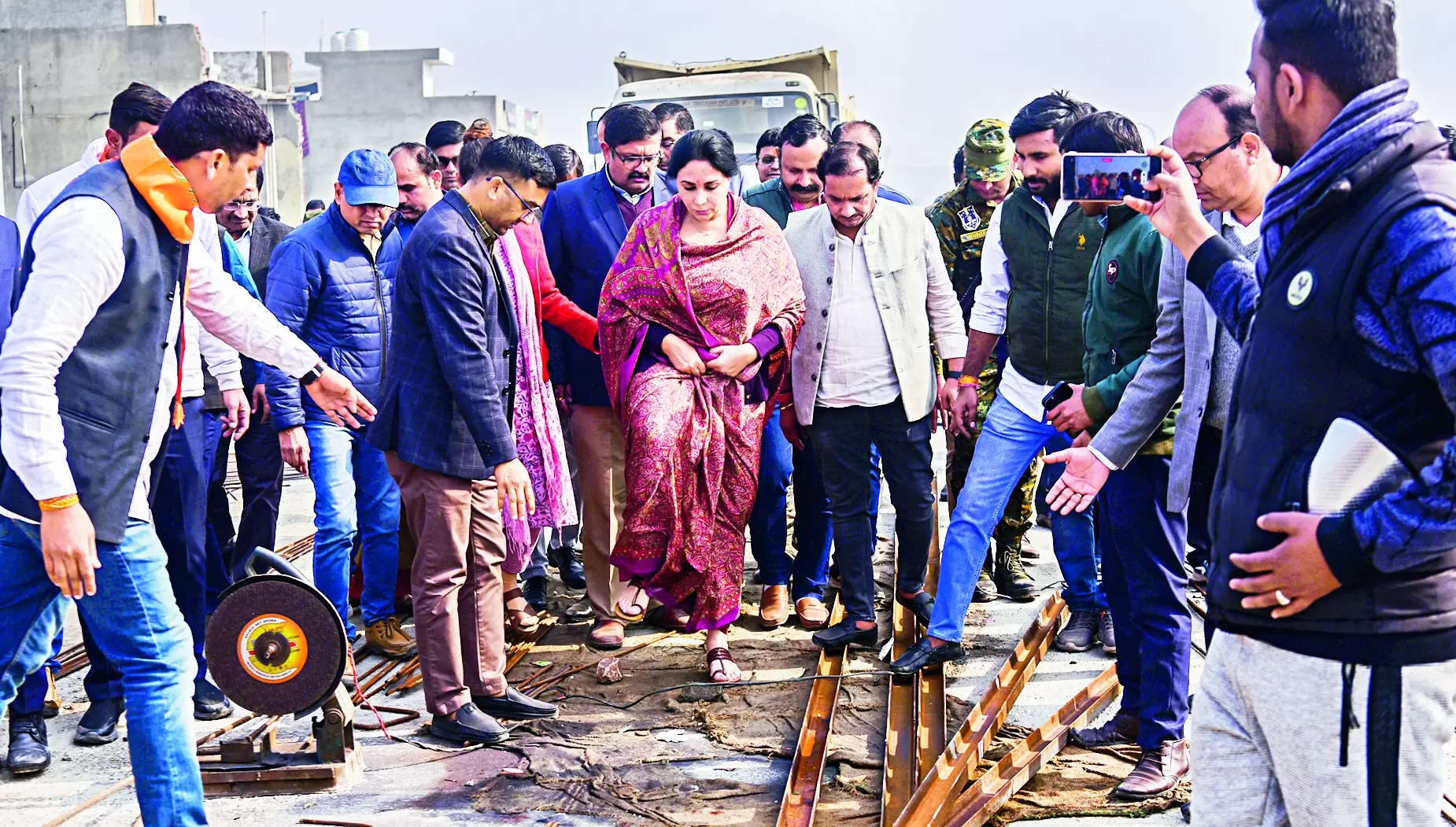 Diya Kumari inspects Jhotwara ROB and addresses drainage issues on Sikar Road | Jaipur News – Times of India